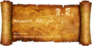 Neuwelt Róza névjegykártya